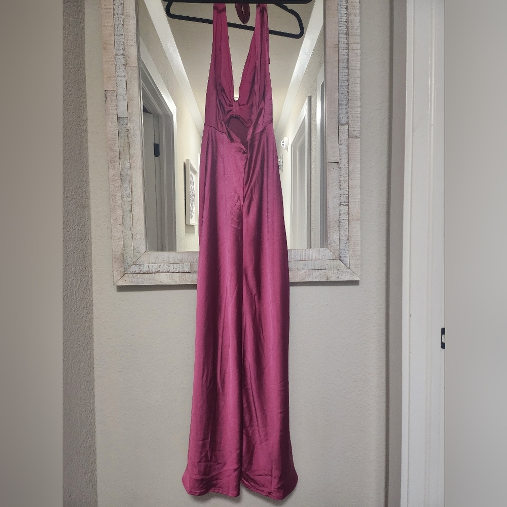 Saints & Secrets Oasis Diamante Halterneck Maxi Dress Fuchsia - Picture 9 of 12